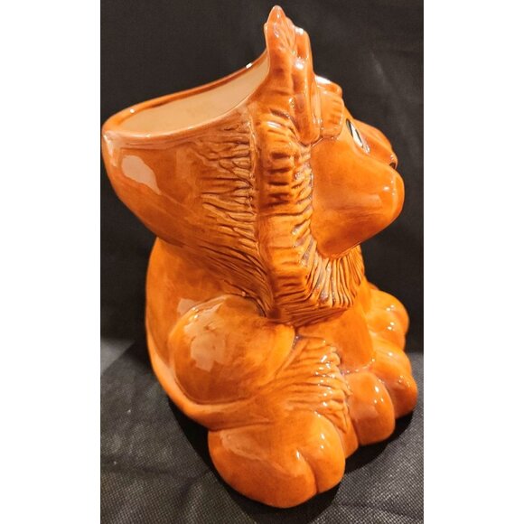RARE Vintage Ceramic Lion Planter Vase Figurine 8" Kitsch Animal Eclectic - Picture 4 of 12